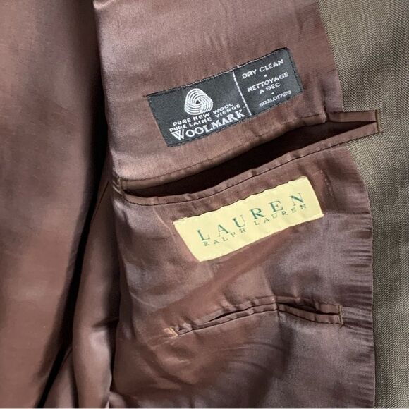 Lauren RALPH LAUREN Men 2Btn Blazer 46R olive green 100% wool tweed heritage - Picture 5 of 16